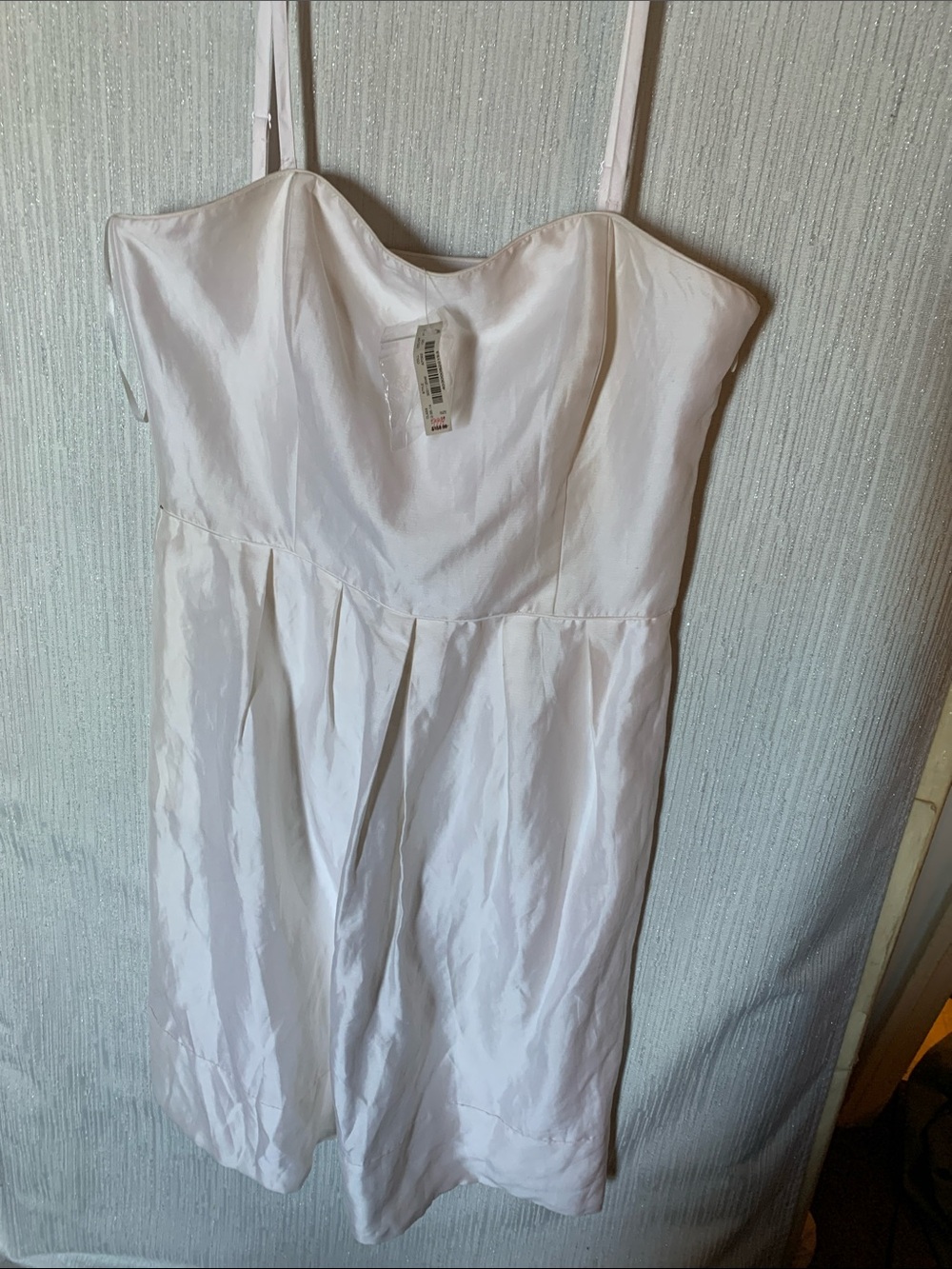 White House Black Market White Strapless Satin Dress New with Tags